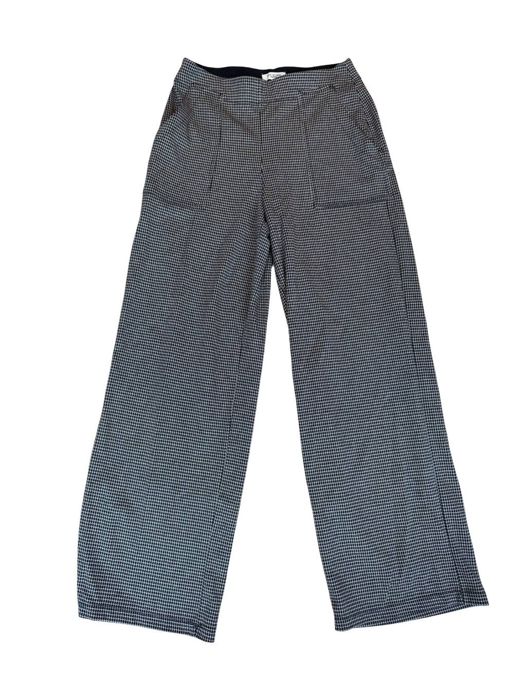 Max Studio Black & White Houndstooth Wide-Leg Pants